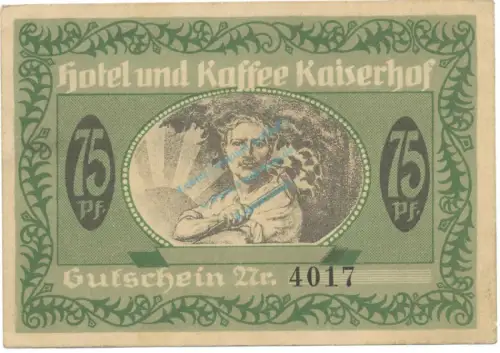 Münster , Notgeld 75 Pfennig Schein unc-kfr. M-G 914.1 , NRW o.D. Seriennotgeld -5726