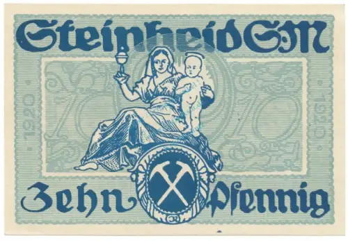 Steinheid , Notgeld 10 Pfennig Schein unc-kfr. Ti.7125.05.10 TH 1920 Verkehrsausgabe -4258
