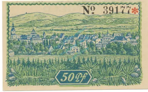 Mittelwalde , Notgeld 50 Pfennig -roter Stern- unc-kfr. Ti.4585.095.03.2 , SLN o.D. Verkehrsausgabe -4190