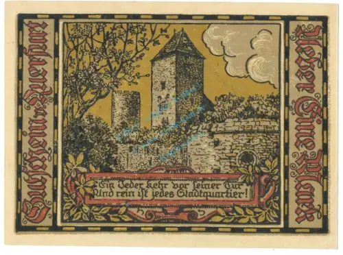 Querfurt , Notgeld 1 Mark -Nr.2- unc-kfr. M-G.1090.1 , SA 1921 Seriennotgeld -5828