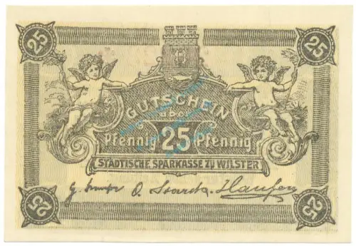 Wilster , Notgeld 25 Pfennig --WZ-- unc-kfr. Ti.7960.05.10 SH o.D. Verkehrsausgabe -0348
