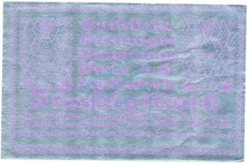 Lautawerk , Banknote 50 Mark -Alu- unc-kfr. Mü.2590.2 , BBG 1922 Großnotgeld -3622