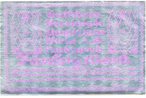 Lautawerk , Banknoten Set -Alu- unc-kfr. Mü.2590.1-2 , BBG 1922 Großnotgeld -3625