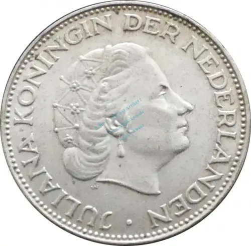 Niederlande , Kursmünze 2,5 Gulden 1961 -Juliana- KM.185 ss-vz , -0208