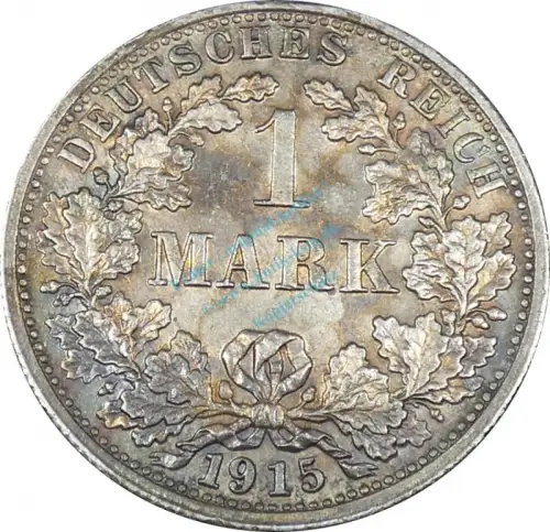 1 Mark Kursmünze -gr. Adler- 1915 F -deutsches Kaiserreich- ss-vz J.17 -0853