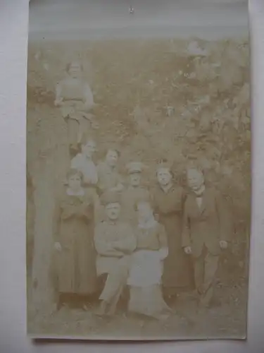 Alte AK Fotokarte Familie m. 2 Soldaten  [V49]