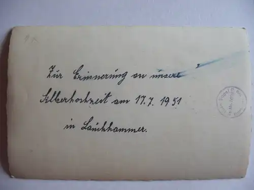 Alte AK Fotokarte Silberhochzeit Lauchhammer 1951 [V143]