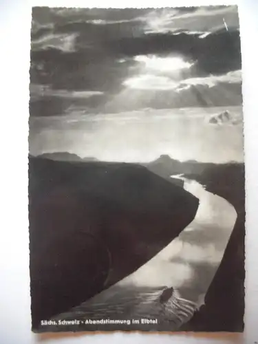 Alte AK Sächsische Schweiz Elbtal Abendstimmung [C73]