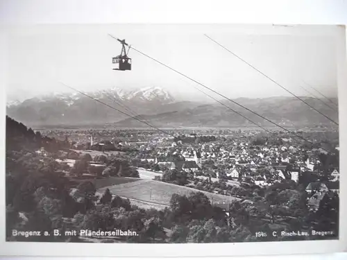 Alte AK Bregenz mit Pfänderseilbahn [87]