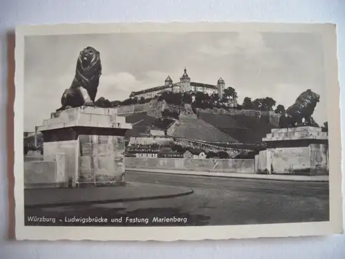 Alte AK Würzburg Ludwigsbrücke Festung Marienberg [133]