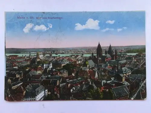 Alte AK Mainz Blick vom Stephansturm 1920 (kl. Einriss) [aS609]