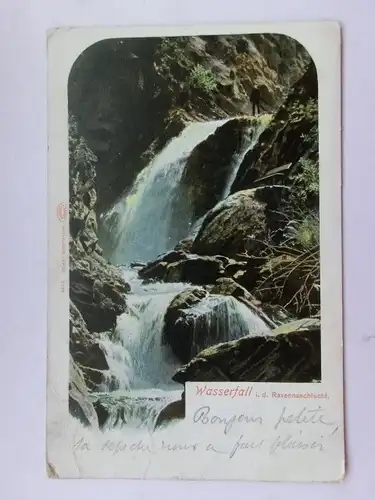 Alte AK Wasserfall Ravennaschlucht Schwarzwald 1902 [aS612]