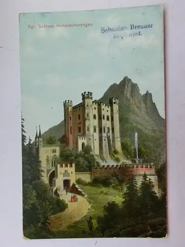 Alte AK Schloß Hohenschwangau Füssen um 1920 [aS673]