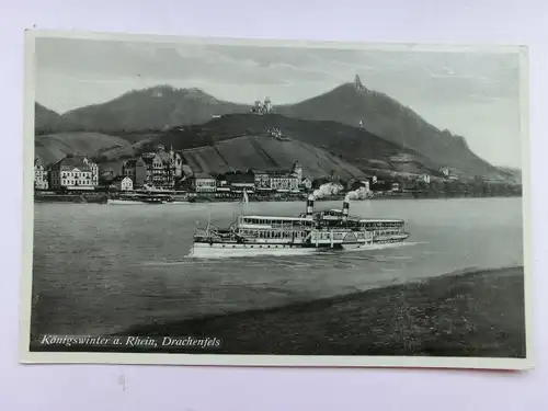 Alte AK Königswinter Drachenfels Dampfer [aS703]