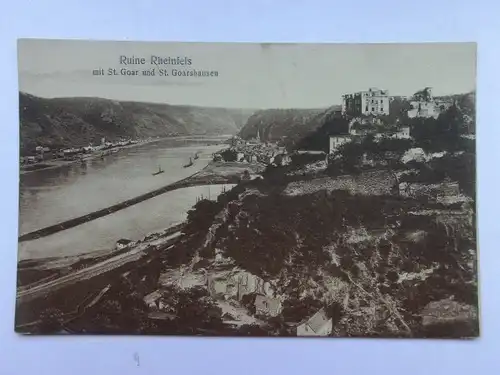 Alte AK St. Goar St. Goarshausen Ruine Rheinfels [aS711]