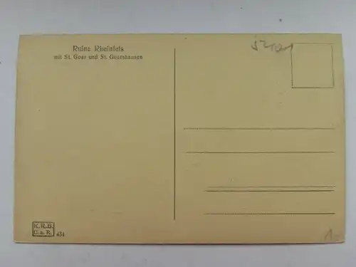 Alte AK St. Goar St. Goarshausen Ruine Rheinfels [aS711]