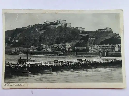 Alte AK Koblenz Ehrenbreitstein Schiffsbrücke [aS712]