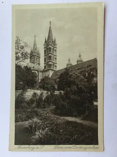 Alte AK Naumburg Dom vom Garten gesehen [aS746]