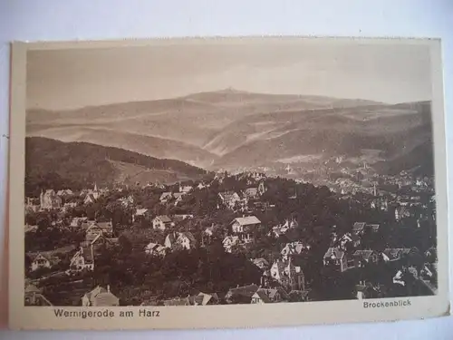 Alte AK Wernigerode Harz Brockenblick [E1134]