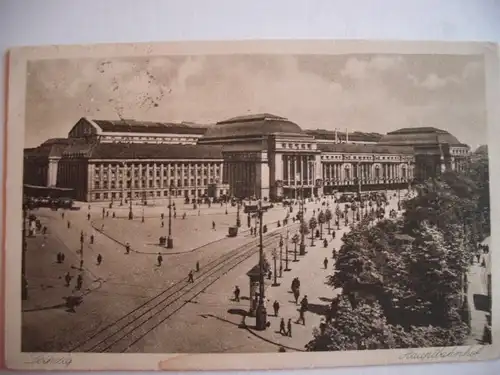 Alte AK Leipzig Hauptbahnhof 1923 [E1185]