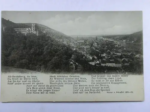 Alte AK Heidelberg mit Gedichttext Victor v. Scheffel [aR629]