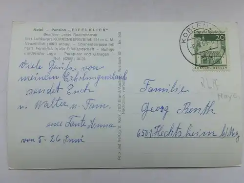 Alte AK Kürrenberg Eifel Hotel Pension Eifelblick [aR654]