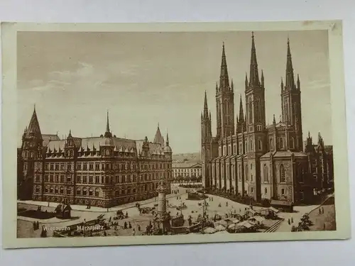 Alte AK Wiesbaden Marktplatz [aR664]