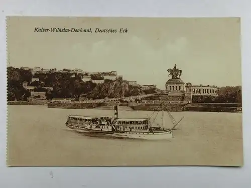 Alte AK Koblenz Kaiser Wilhelm Denkmal Deutsches Eck [aS754]