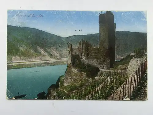 Alte AK Ruine Ehrenfels Rüdesheim 1921 [aS762]