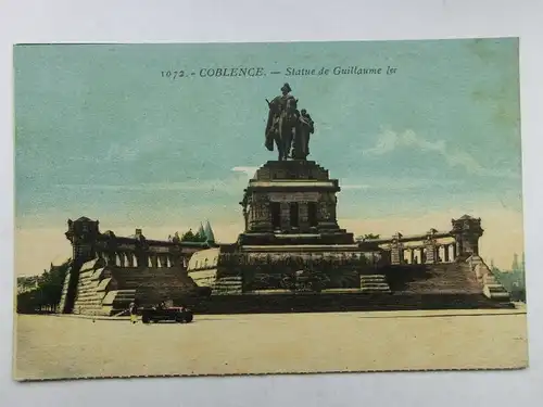 Alte AK Coblence Koblenz Statue de Guillaume I [aS774]