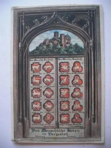 Alte AK Eisenach Wartburg Das menschliche Leben in Tiergestalt [T683]