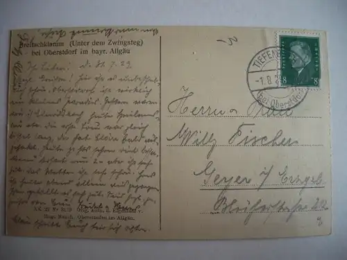 Alte AK Breitachklamm Oberstorf 1929 [F267]