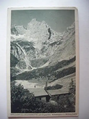 Alte AK Höllentalangerhütte Zugspitze Garmisch 1921 [F278]