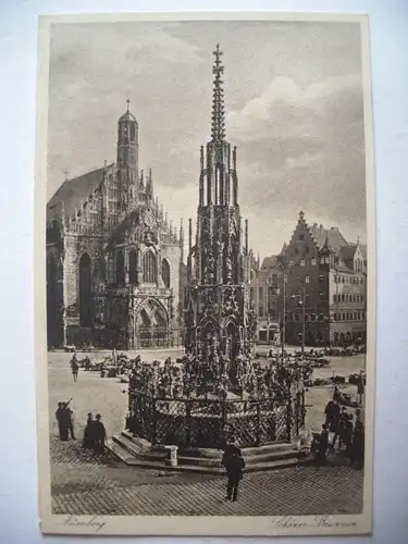 Alte AK Nürnberg Schöner Brunnen um 1930 [F349]