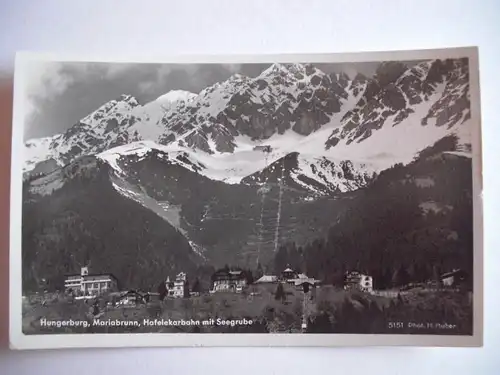 Alte AK Hungerburg Mariabrunn Hafelekarbahn 1939 Innsbruck [F388]