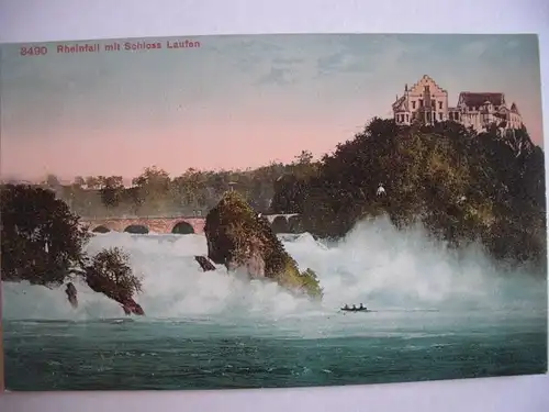 Alte AK Rheinfall Schaffhausen Schloß Laufen [F538]