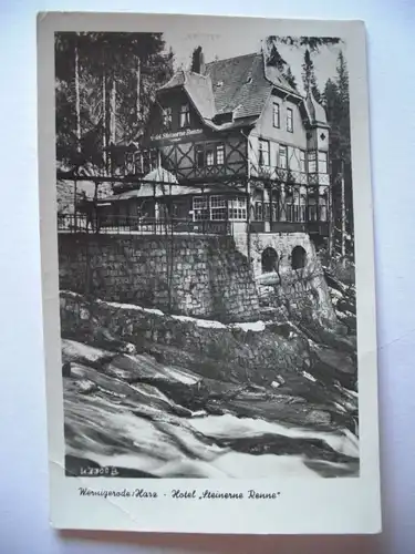Alte AK Wernigerode Hotel Steinerne Renne 1954 [F565]