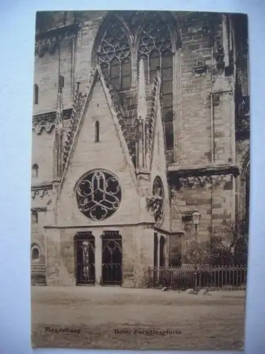 Alte AK Magdeburg Dom Paradiespforte um 1920 [F594]