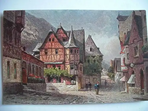 Alte AK Gemäldekarte Altes Haus Bacharach 1927 [F688]