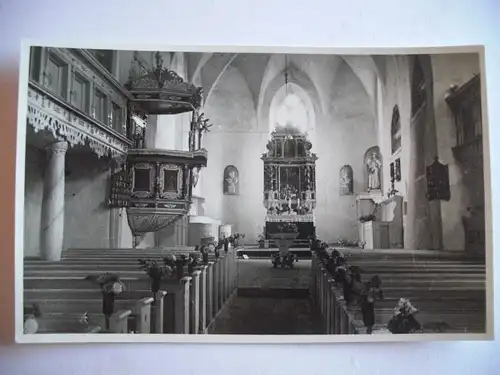 Alte AK Fotokarte Kirche Stempel Saalberg Saale  [F720]