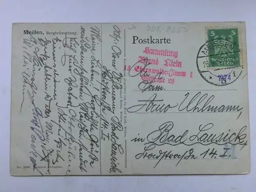 Alte AK Meißen Burgbeleuchtung [aR181]