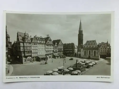 Alte AK Frankfurt Römerberg Nikolaikirche [aR192]