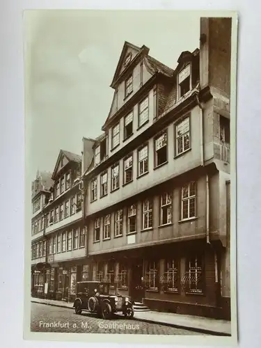 Alte AK Frankfurt Goethehaus Auto [aR193]