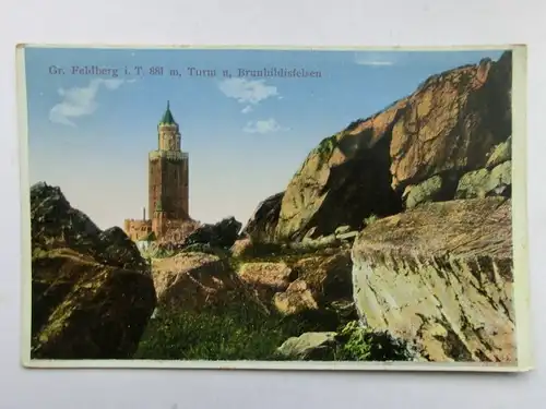 Alte AK Großer Feldberg Taunus Turm Brunhildisfelsen [aR234]