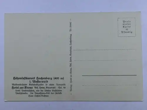 Alte AK Bachenburg Westerwald Hotel zur Krone [aR256]