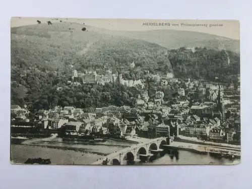 Alte AK Heidelberg vom Philosophenweg 1916 [aR278]