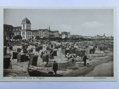 Alte AK Ostseebad Binz Strandleben [aR279]