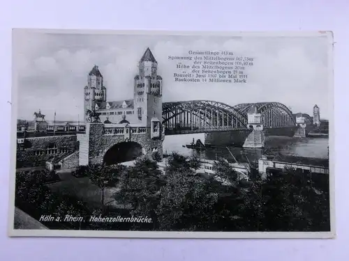 Alte AK Köln Hohenzollernbrücke [aR313]