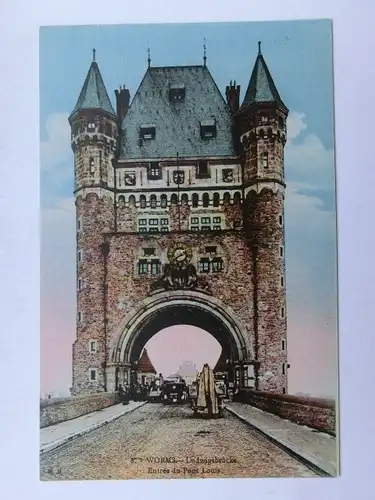 Alte AK Worms Ludwigsbrücke Brücke [aO512]