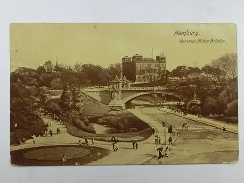 Alte AK Hamburg Kersten Miles Brücke [aO530]